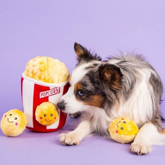 Zippy Paws Burrow Interactive Dog Toy Hide and Seek Squeaky Popcorn Bucket - Picture 6 of 12